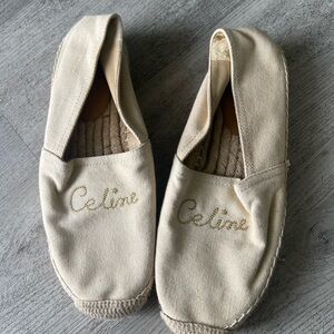 Celine Beige Canvas Espadrilles